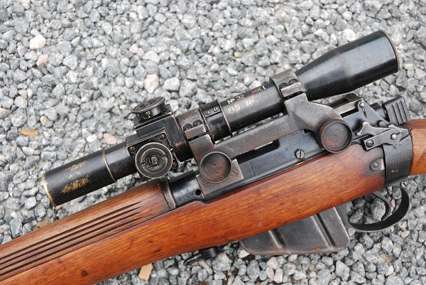 A sniper rifle Lee-Enfield no. 4 Mk. I/2 (T) with scope no. 32 in